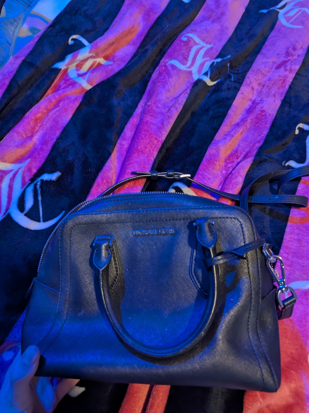 Michael Kors Black Leather Crossbody Satchel